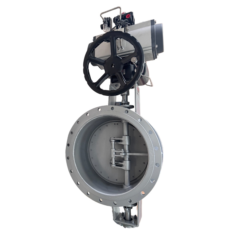 气动双偏心蝶阀带手轮